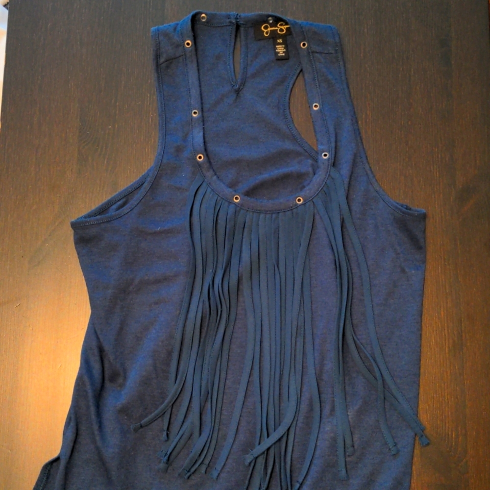 Jessica Simpson Fringe Tassel Tank Top Size XS Petite